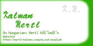 kalman mertl business card